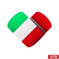 Flag icon in the form of heart I love Italy