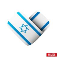 Flag icon in the form of heart I love Israel