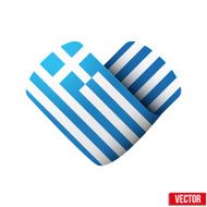 Flag icon in the form of heart I love Greece