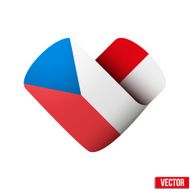 Flag icon in the form of heart I love Czech