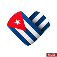Flag icon in the form of heart I love Cuba
