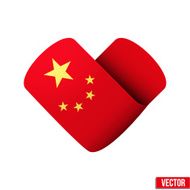 Flag icon in the form of heart I love China