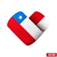 Flag icon in the form of heart I love Chile
