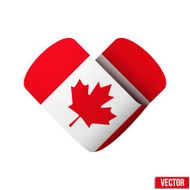 Flag icon in the form of heart I love Canada