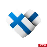 Flag icon in the form of heart I love Finland