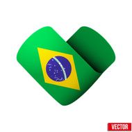 Flag icon in the form of heart I love Brazil