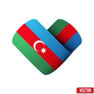 Flag icon in the form of heart I love Azerbaijan