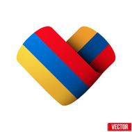 Flag icon in the form of heart I love Armenia