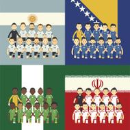 Football team and flag Group F