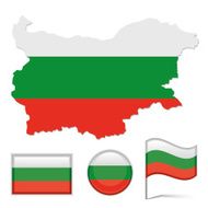 Bulgaria map &amp; flag