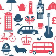 British symbols seamless pattern