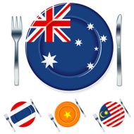 Australian Flag Plate with Knife and Fork