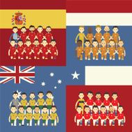 Football team and flag Group B