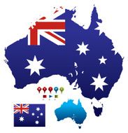 Australia flag-map