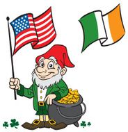 Leprechaun With Flag