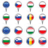 European Union member states flags icons N4