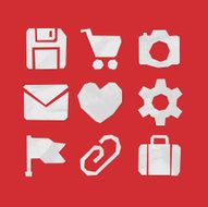 Paper Cut Icons for Web and Mobile Applications Set 2