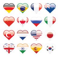 Heart Shaped World Flags Top 16 Economies