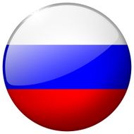 Russia Round Glass Button