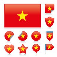 Vietnam flag set