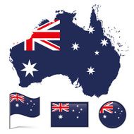 Australia map &amp; flag