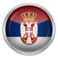 Glossy Button - Flag of Serbia N4