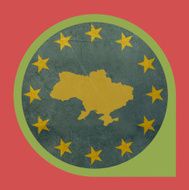 Grunge Ukraine travel tag