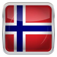 Glossy Button - Flag of Norway N3