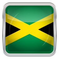 Glossy Button - Flag of Jamaica N3