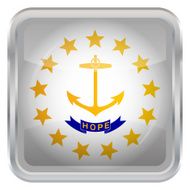 Glossy Button - Flag of Rhode Island N4