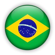 Brazil Flag Glossy Button world football N2