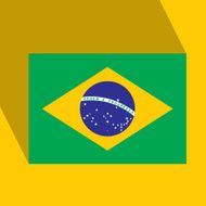 Brazil Flat Icon with Brazilian Flag