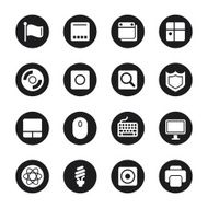 Computer System Icons - Black Circle Series