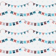 Colorful pattern with bunting and garland N3