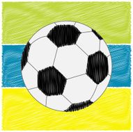 Football soccer ball on strips Scribble effect Flat design style
