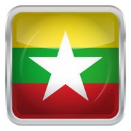 Glossy Button - Flag of Burma N4
