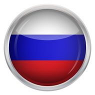 Glossy Button - Flag of Russia N4