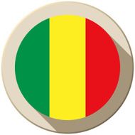 Mali Flag Button Icon Modern