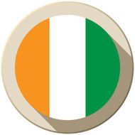 Ivory Coast Flag Button Icon Modern