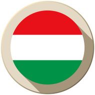 Hungary Flag Button Icon Modern