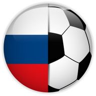 Russia Flag with Soccer Ball Background N2