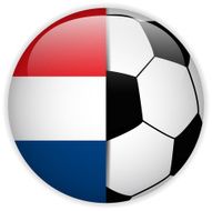 Netherlands Flag with Soccer Ball Background N2