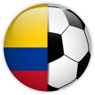 Colombia Flag with Soccer Ball Background N2