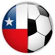 Chile Flag with Soccer Ball Background N2