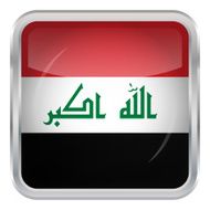 Glossy Button - Flag of Iraq N3