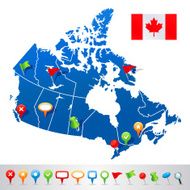 Map of Canada with navigation icons