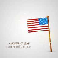 American national flag on shiny grey background