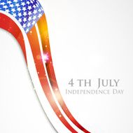 Shiny wave in American national flag colors