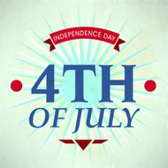 Stylish text 4th of July on abstract blue background