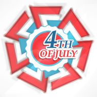 Sticky design in American flag colors and stylish text